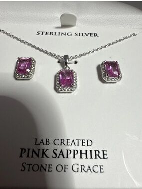 Macy's Sterling Silver Pink Sapphire  and white sapphires 925 sterling silver.